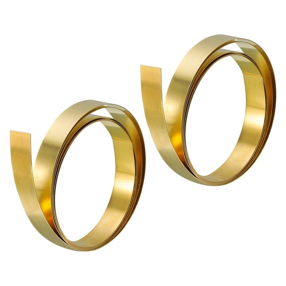 Unique Bargains Brass Sheet Roll, Metal Foil Plate 1000mm x 15mm x 0.1mm, 2 Pack