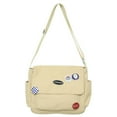 thumbnail image 1 of Sacs à Bandoulière Décontractés Mode Sac d'École avec Insigne pour Adolescente (Blanc), 1 of 10