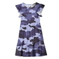 thumbnail image 5 of Avrntaa Girls' A-Line Swing Dress for Summer Short Sleeve Ruffle Casual Midi Dress Crewneck Sizes 5-14Y, 5 of 8