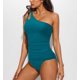 thumbnail image 1 of Traje de baño de bikini liso sin mangas para mujer, traje de baño push-up acolchado, conjuntos de blusa de traje de baño de poliéster para mujer, 1 of 3