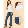 thumbnail image 2 of Blusa de Punto Allegra K con volantes y Cuello alto Blanco XS para Mujer, 2 of 4