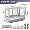 thumbnail image 3 of Wire Mesh Cage Cart Portable Platform Cart Removable Cage Dolly Cart, 40''x23''x38'' Size Load 2200LBS, Silvery Metal 4 Swivel Casters for Home, Sport, Storage, 3 of 8