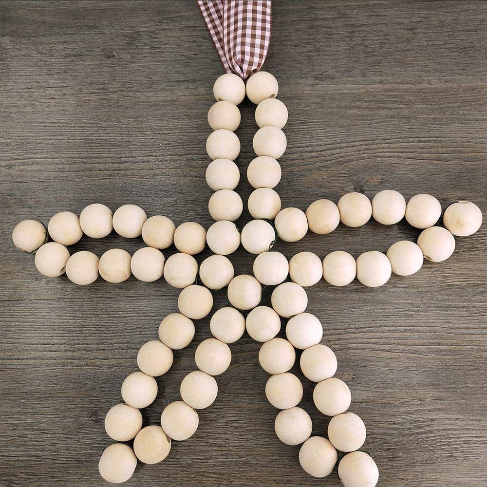 120 120 Pcs Unfinished Natural Solid Round Wood Spacer Beads Round Ball 1 inch Diameter Wooden Loose Beads Balls for DIY Art & Craft Project and Jewelry Making 