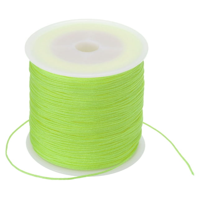 Unique Bargains 0.8mm x 109 Yard Nylon Satin Cord 0.8mm Beading String Braided Rope, Light Green