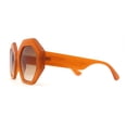 thumbnail image 4 of Womens Octagonal Mod Classy Thick Plastic Sunglasses Orange Brown, 4 of 4