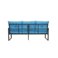 thumbnail image 4 of Leumius Outdoor Patio Sofa,Metal 3-Seat Couch with Thick Cushions,Patio Conversation Sofa Couch for Deck Garden Poolside,Blue, 4 of 7