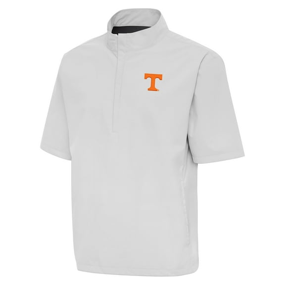 Men's Antigua Heather Gray Tennessee Volunteers Brisk Quarter-Zip Windbreaker