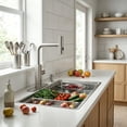 thumbnail image 2 of Wowow 3 Modes Single Handle Pull Down Sprayer Kitchen Faucet with Soap Dispenser in Brushed Nickel, 2 of 9