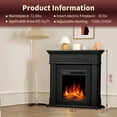 thumbnail image 7 of Electactic Freestanding Wooden Frame Fireplace with TV Stand, Electric Fireplace Mantel Heater, Various Brightness & Realistic Flames & Remote Control, Home/Office/Cafe,750W-1500W, Black, 7 of 7