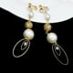 thumbnail image 4 of Pendientes largos ovalados con forma de gota, sin perforar, con perlas y cadena para mujer, joyería decorativa para bodas y fiestas (dorado), 4 of 6