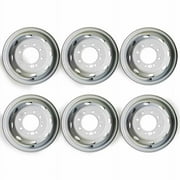 Set of 6 New 16" 16x6 Dually Steel Wheels For 1992-2007 Ford E350 E450SD VAN DRW OEM Quality Replacement Rim
