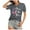 Gray, variant on TSADFHJI Peplum Tops for Women Winter Ladies' Top Printed Loose Short Sleeve Top L Navy