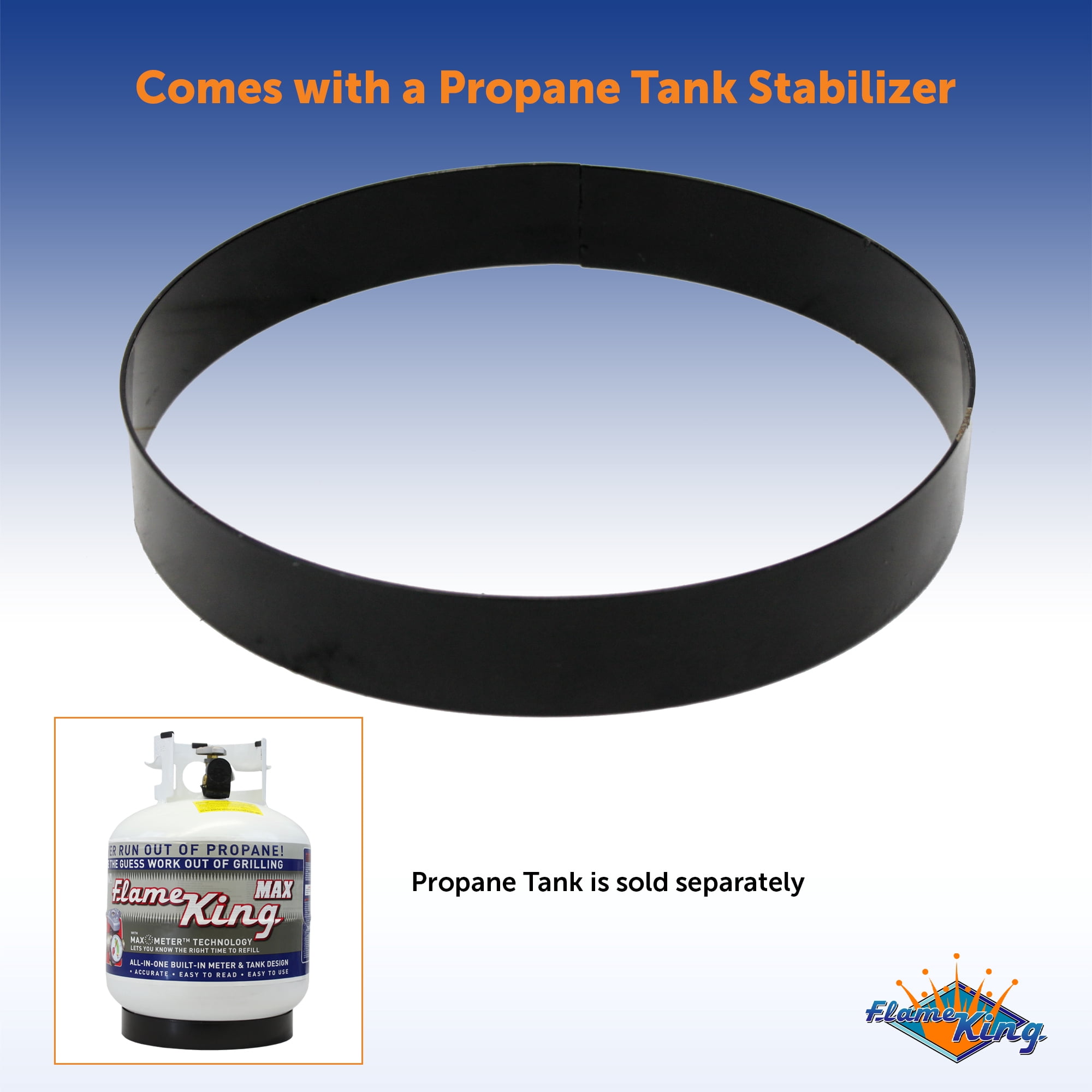 Flame King Portable Propane Fire Pit, 19 inch, Smokeless, Self-Igniting, 58,000 Btu