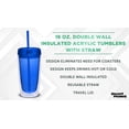 thumbnail image 3 of Double Wall Acrylic Tumblers 16 oz. Set of 10, Bulk Pack - BPA Free, Perfect for Iced Coffee, Soda, Other Hot & Cold Beverages - Blue, 3 of 5
