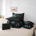 thumbnail image 4 of YST Ensemble de Couette Sport, 7 Pcs, Thème Baseball, Noir Turquoise, Réversible, 4 of 4