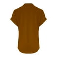thumbnail image 2 of WCJM Women's V-Neck T-Shirts Short Sleeve Summer Tops Casu Women's Short Sleeve T-Shirt Women's Fashion Casual V Neck Button Down Short Sleeve Tops T Shirt, 2 of 4