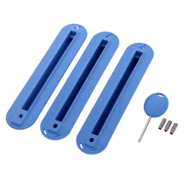 3pcs / Set 5.9 X 1.2 X 0.7 pulgadas Conector de surf de PVC con tornillos de 3 piezas Azul shamjiam Juego de tablas de surf
