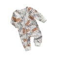 thumbnail image 2 of Qiylii Baby Cartoon Tiger pattern Romper Zipper Round Neck Long Sleeve Bodysuit, 2 of 8