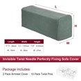 thumbnail image 3 of Fundas para brazos de sofá Uxcell para reposabrazos de 17.71 a 20" Longitud Antideslizantes Estirables [Verde Claro], 3 of 7