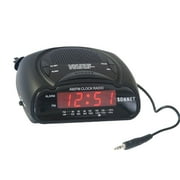 Sonnet Industries R-1662BMP3 Clock Radio with Aux Cord, Black