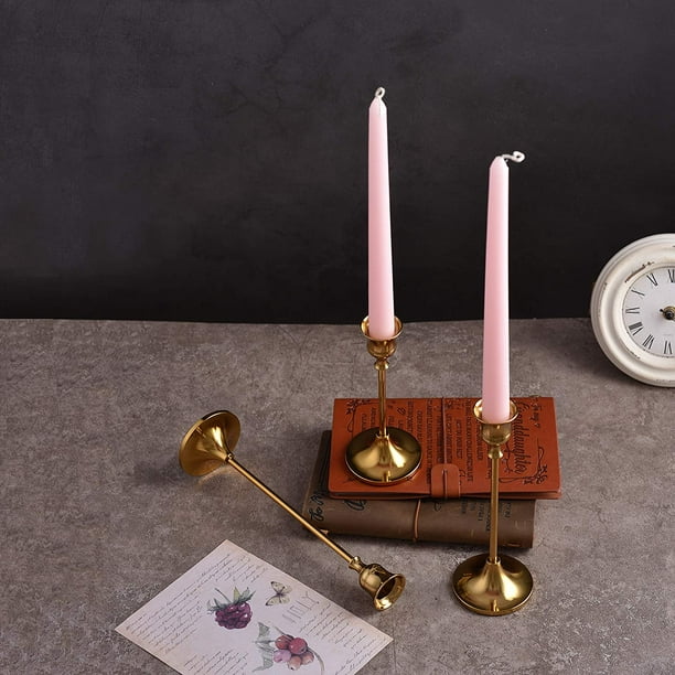 Brass Gold Candlestick Holder Set 3 Pcs Candle Stick Holders kit