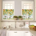 thumbnail image 4 of 3-Piece Kitchen Curtains and Valances Set Watercolor Sunflower Butterfly Rod Pocket Soft Kitchen Curtain Set Washable Kitchen Window Curtains Set Farmhouse Eucalyptus Leaves, 4 of 6