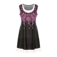 thumbnail image 4 of EGNMCR Robes d'Été Femmes Tendance 2024 Mode Femme Décontractée Sans Manches Imprimé Col Rond Faux Deux-Pièces Robe Débardeur pour Dames, 4 of 8