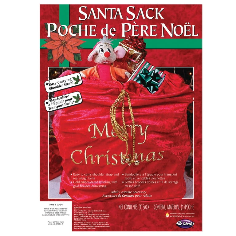 Large Christmas Santa Gift Bag Sack for Xmas Presents - Walmart.com
