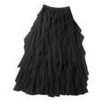 thumbnail image 2 of Zunfeo Tulle Skirts for Women Trendy Layered Tiered Skirt Elastic Waist Mid Flare Skirts- Black One Size, 2 of 3