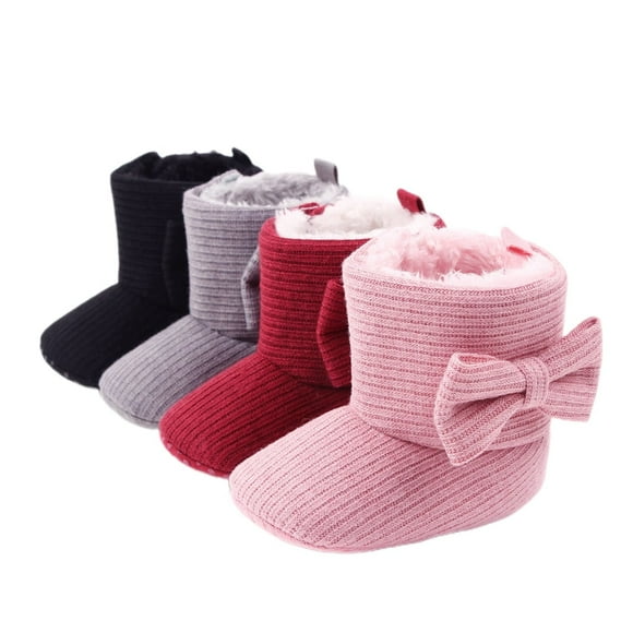 Baby Girls LINED Snow Boots , Soft Sole Anti-Slip Crib Shoes Winter Booties