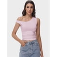 thumbnail image 2 of Womens Off The Shoulder Tops Sleeveless Shirts Going Out Crop Tank Tops Slim Fitted Summer Outfits, 2 of 6