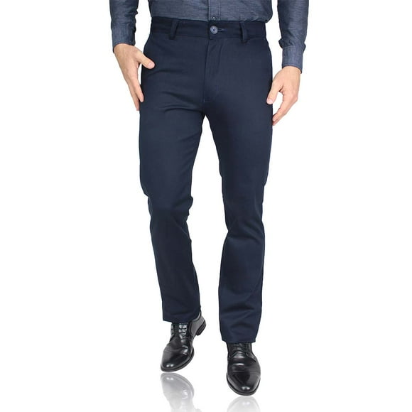 Pantalón De Gabardina Azul Marino Regular Fit Para Caballero