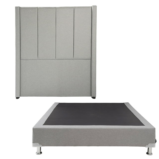 Box Base Cama Individual + Cabecera Nizza Gris