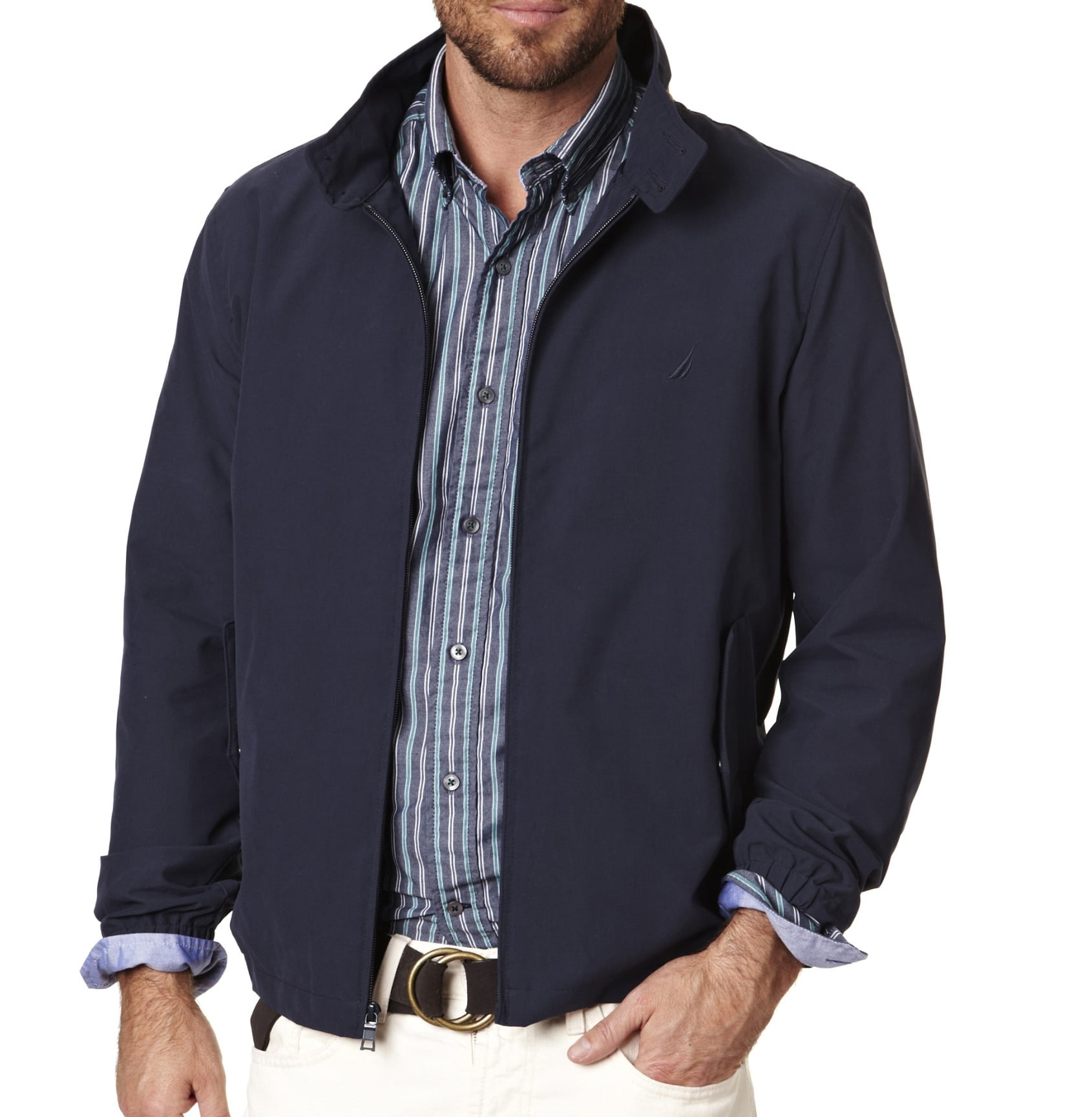 Nautica Nautica NEW Navy Blue Mens Size 2XL FullZip Bomber Barracuda