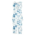 thumbnail image 6 of Atogsazn Women's Capri Pajama Sets Floral Print Sleeveless Sleepwear Top and Capri Pants 2 Piece Loungewear with Pockets Sky Blue XL, 6 of 7