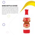 thumbnail image 3 of Matsuzay Cubierta de botella de vino Raya elástica de comedor Ropa tejida de Navidad Rojo Blanco Banda de champán Accesorios de regalo de Kits de decoración para fiestas Alce, 3 of 6