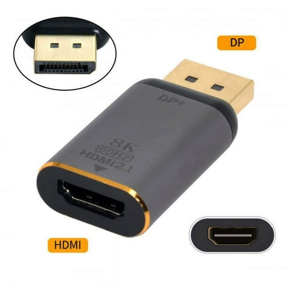 Xiwai Adapter DisplayPort 1.4 Source to HDMI 2.0 Display 8K 60hz UHD 4K DP to HDMI Male Monitor Adapter Connector