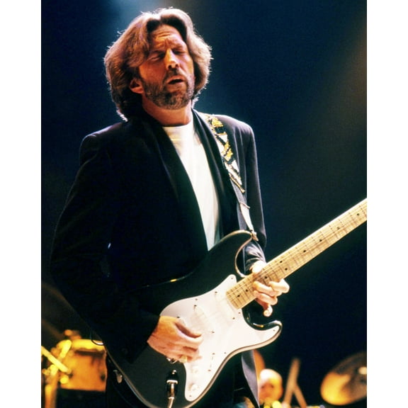 Eric Clapton Moody Concert Playing Guitar Dark Jacket 24x36 Movie Poster HD Aluminum Wall Art