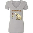 thumbnail image 3 of Inktastic Life is Better with a Dog Women's V-Neck T-Shirt, 3 of 5