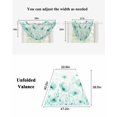 thumbnail image 6 of Waterfall Valances for Windows, Teal Spring Floral Kitchen Sheer Valance Curtains, Summer Botanical Watercolor Vintage Rod Pocket Elegant Swag Valances for Living Room Bedroom, 47.2"x38.5", 3 Panel, 6 of 8