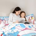 thumbnail image 4 of Castle Fairy Sport Baseball Initial T Twin Bedding 7-Piece, Blue Ice Cream Drip Bedding Comforter Set, Pink Blue White, 4 of 7