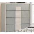 thumbnail image 3 of Contemporary Style French Dovetail Drawer Chest 1pc Two Tone Design Center Metal Glides Wooden Panels White Wash And Stone Gray Finish Bedroom Furniture, 3 of 7