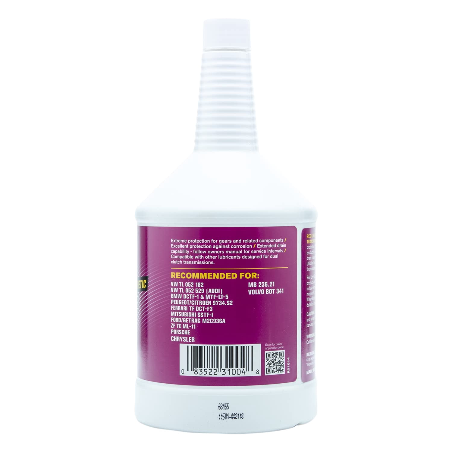 Red Line 31004 Full Synthetic High Performance Dual Clutch Transmission Fluid (DCTF) - 1 Quart