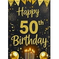 thumbnail image 3 of Glamorous Gold Glittery 50th Birthday Banner Background Backdrop Party Supplies Photography Props Happy Birthday Decors Birthday Party Celebration Decorations, 3 of 7