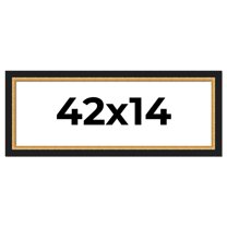 42x14 Frame Gold Real Wood Picture Frame Width 2.25 Inches | Interior Frame Depth 0.5 Inches |
