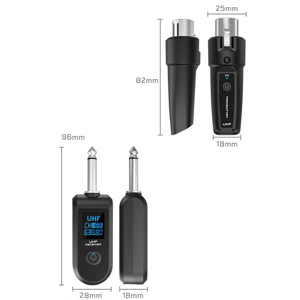 Gerich Wireless Guitar UHF XLR Adapter Transmitter Receiver Mic Set for Mic Audio Mixer Wireless Systems Pro Audio Equipment
