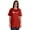 Red, variant on Inkmeso Vaccinated Funny Pro-Vaccine Crew Neck T-shirt For Womens