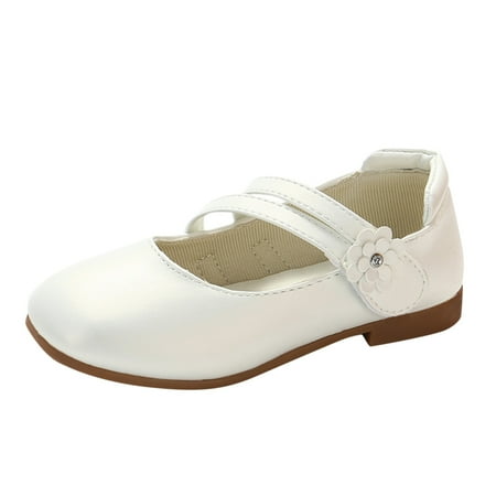 

Dress Shoes for Girls Flats Cork Hook-and-Loop Casual Pink Wedding Party Shoes Size 5 Years-5.5 Years