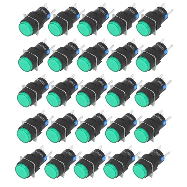 Interruptor de Botón Jadeshay 25 Piezas 16 mm 5 Pines Autobloqueo