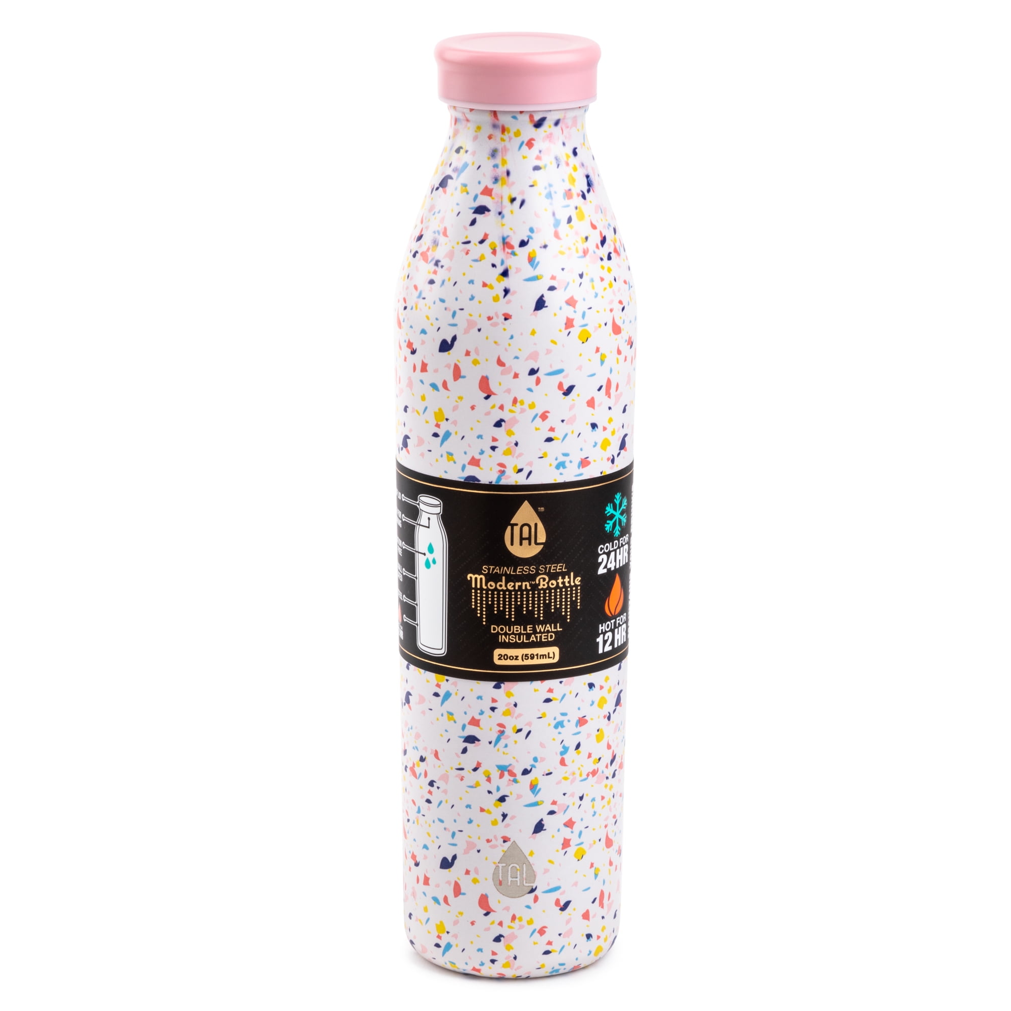 TAL Stainless Steel Water Bottle, 20 fluid ounces, Confetti